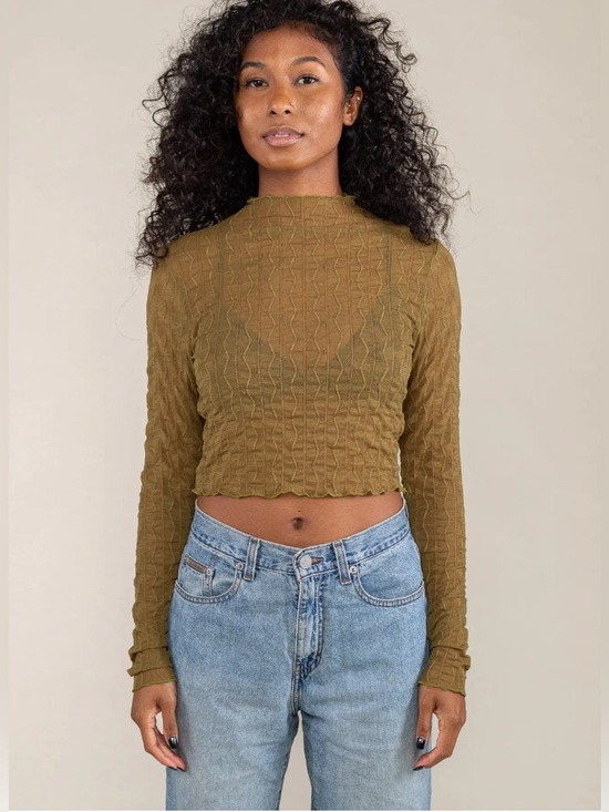 nlt Tops - nlt Abra Jacquard Mesh Crop top